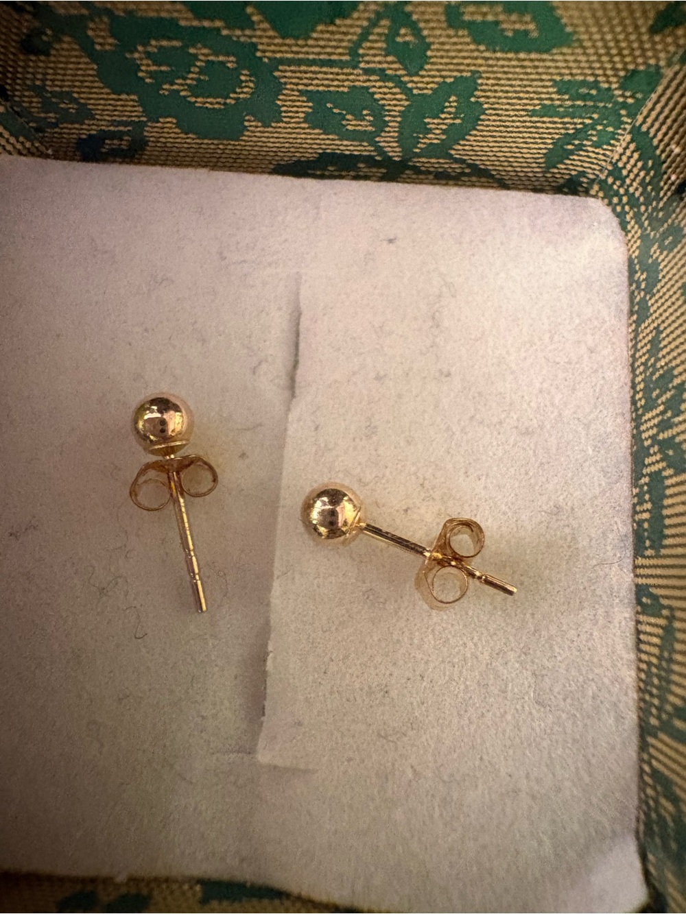 Minimal 14k Yellow Gold Ball Stud Earrings - Timeless Everyday Earrings - Picture 3 of 3